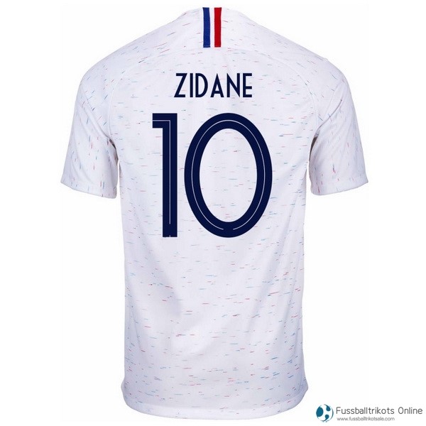 Frankreich Trikot Auswarts Zidane 2018 Weiß Fussballtrikots Günstig